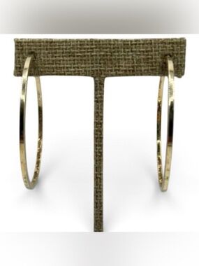 JACMEL Italy, Stamped JCM 925 Sterling Silver Vermeil 2” Vintage Hoop Earrings.